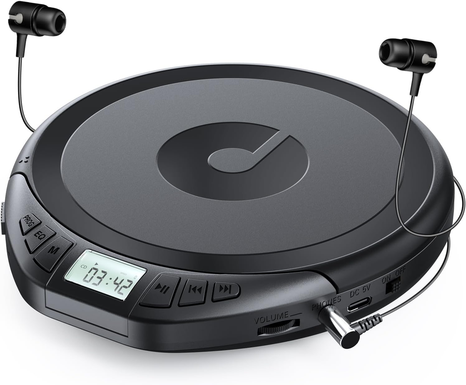 Gueray Portable CD Player CD Dsicman: with Earphones CD Player for Car with Anti-Skip...