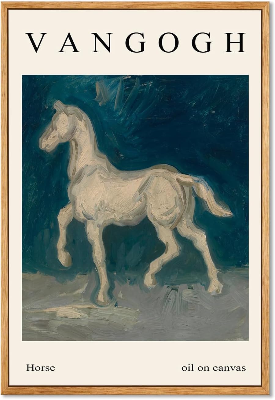 Gufro Van Gogh Framed Wall Art Horse Art Prints Famous Oil Painting Reproductions Retro...