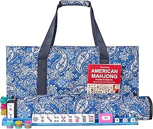 GUSTARIA American Mahjong Game Set, 166 Quality White Tiles, 4 All-in-One Color...