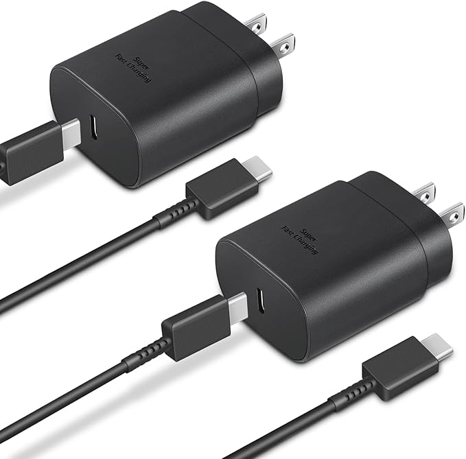 GUUSMART Type C Charger 2-Pack 25W Type C Fast Charging Block with 6ft USB C Charger Cable...