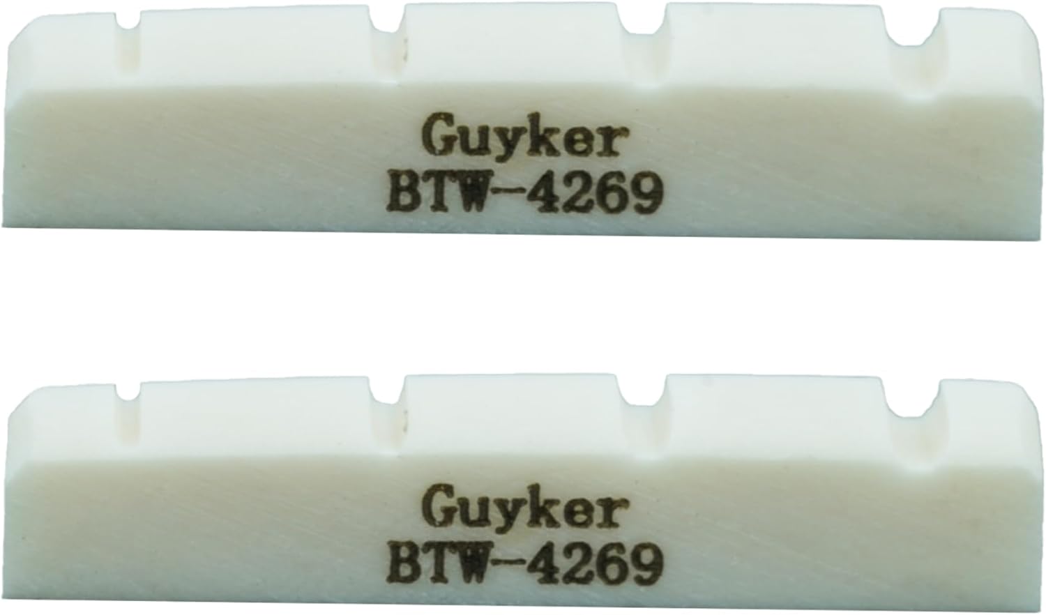 Guyker Bass Guitar Bone Nut - 4 String Flat Bottom Pre-Slotted Bone Nuts Replacement Parts...