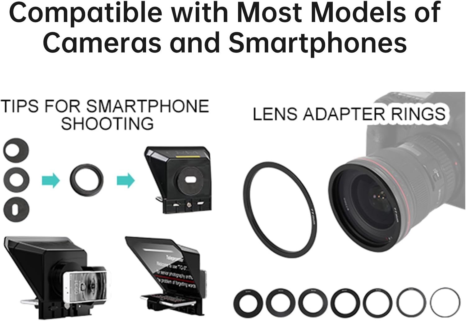 GVM Teleprompter Portable for iPad, Tablet, Smartphone & DSLR Cameras, Teleprompter Kit with... image