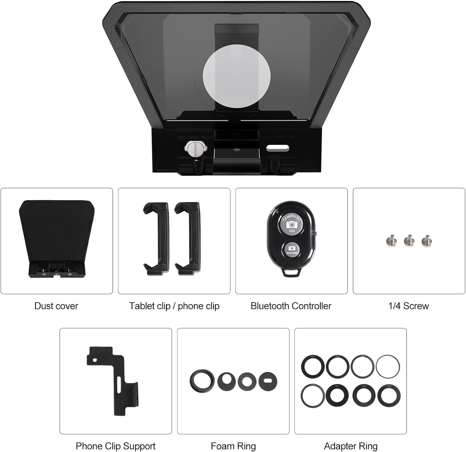 GVM Teleprompter Portable for iPad, Tablet, Smartphone & DSLR Cameras, Teleprompter Kit with... image