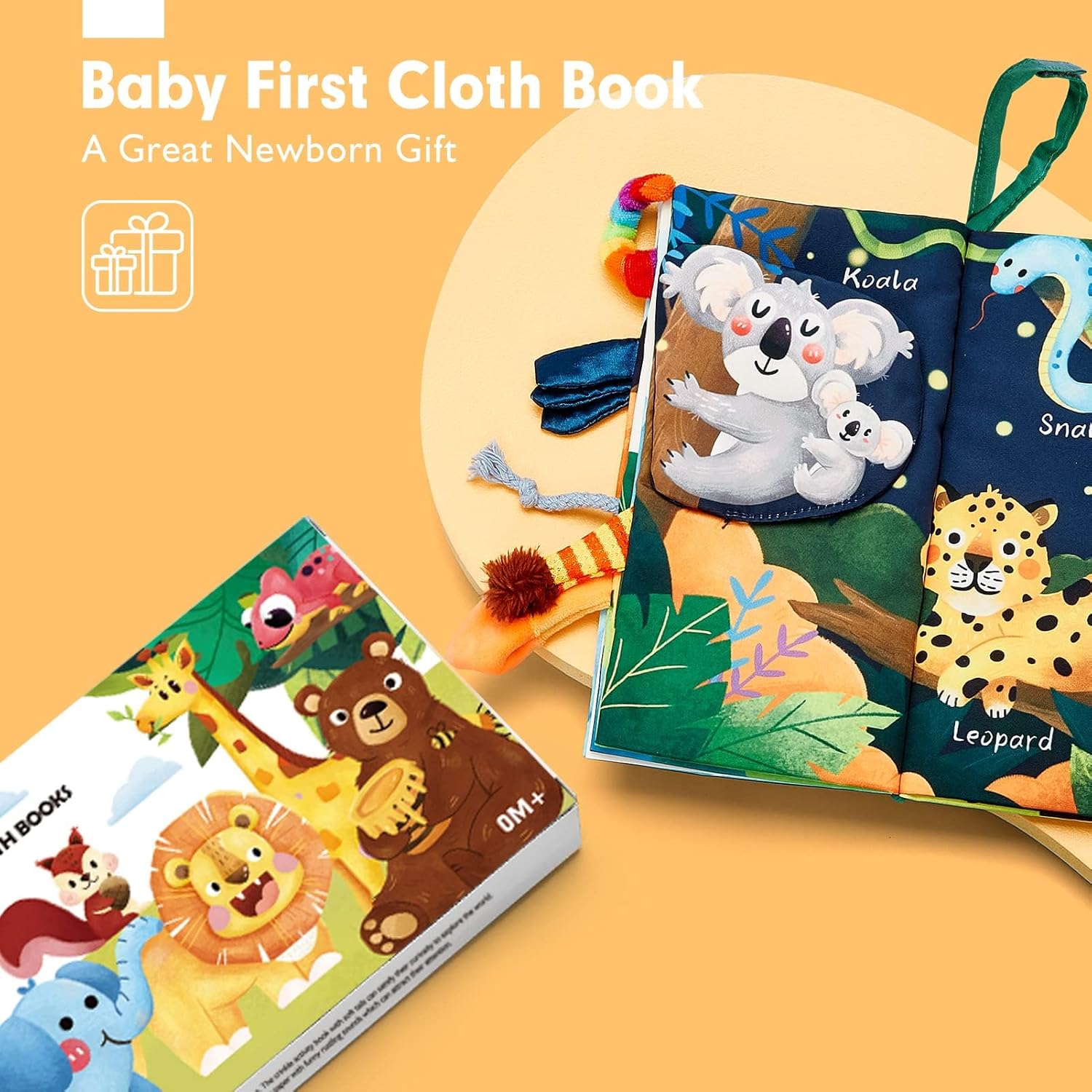 hahaland Baby Books 0-6 Months,Infant Tummy Time Toy Sensory Toys 6 to 12 Months Touch Feel... image