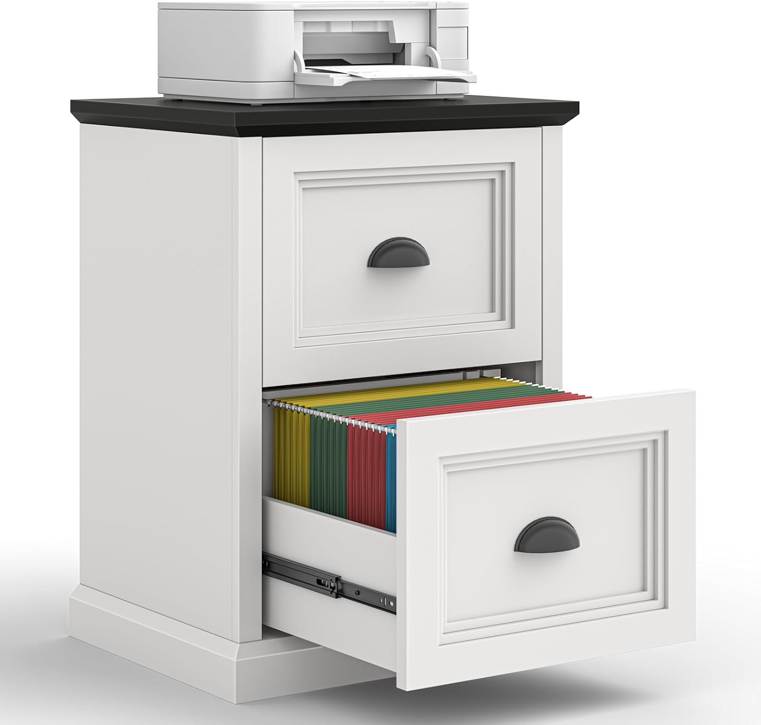 Halitaa Vertical File Cabinet, Filing Cabinet with 2 File Drawers, Farmhouse Small File...