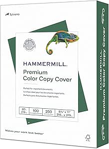 Hammermill Cardstock, Premium Color Copy, 80 lb, 8.5 x 11 - 1 Pack (250 Sheets) - 100...