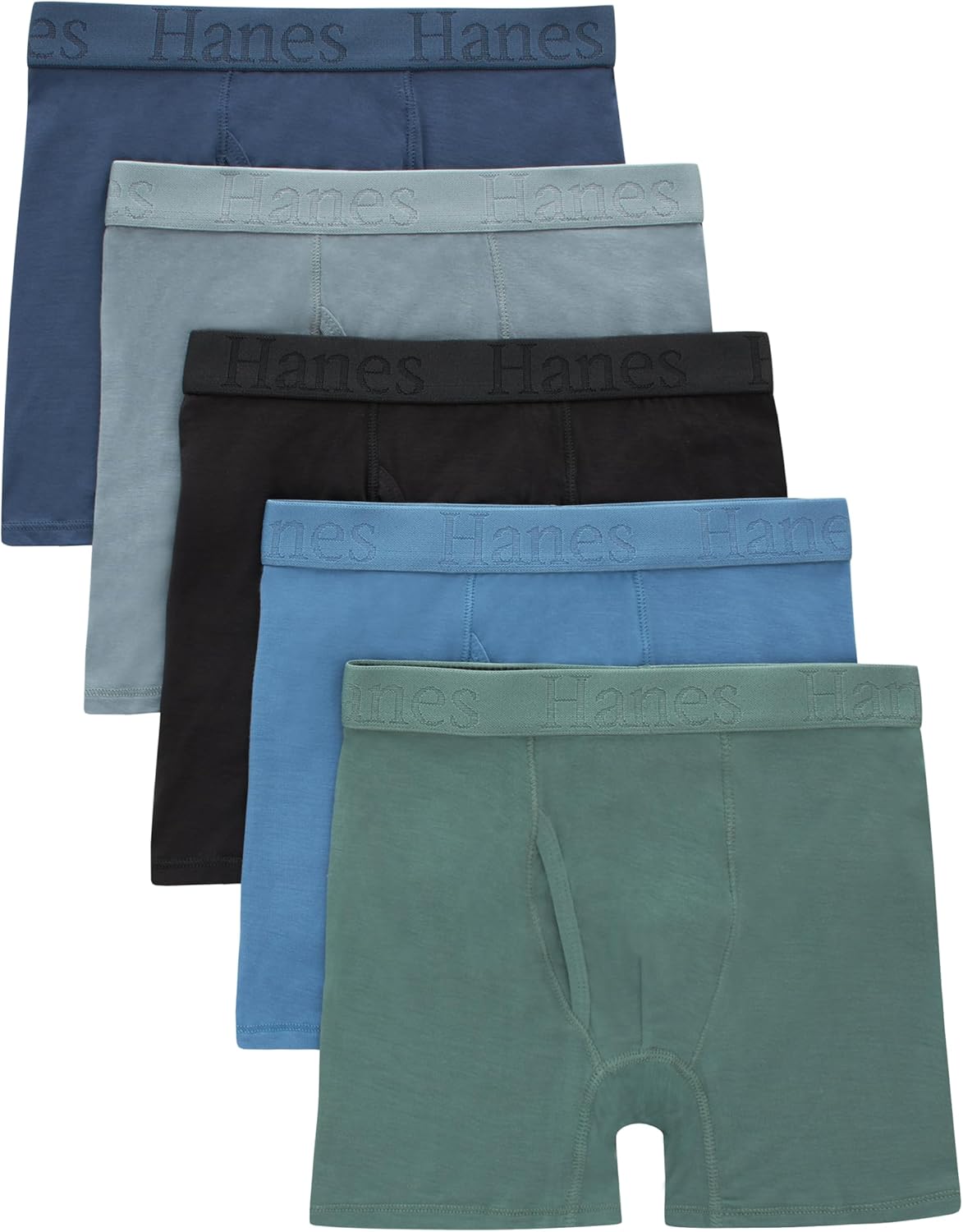 Hanes Boys' Originals Ultimate SuperSoft Boxer Brief Underwear, Assorted, 5-Pack