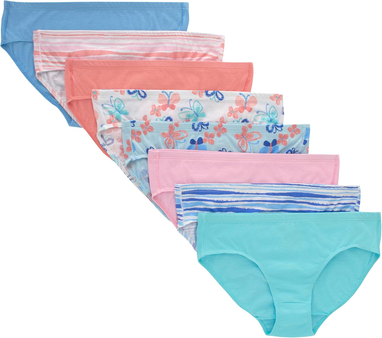 Hanes Girls' And Toddler Organic Underwear, Brief & Hipster, 8-pack, Pure Comfort Organic...