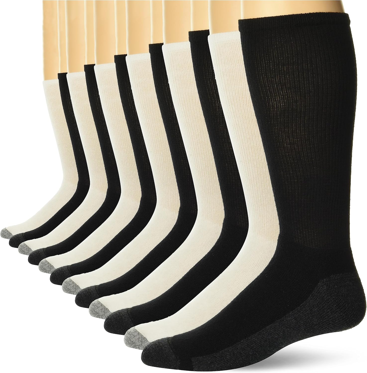 Hanes mens Max Cushioned Crew Socks, Moisture-wicking With Odor Control, Multi-packCrew Sock