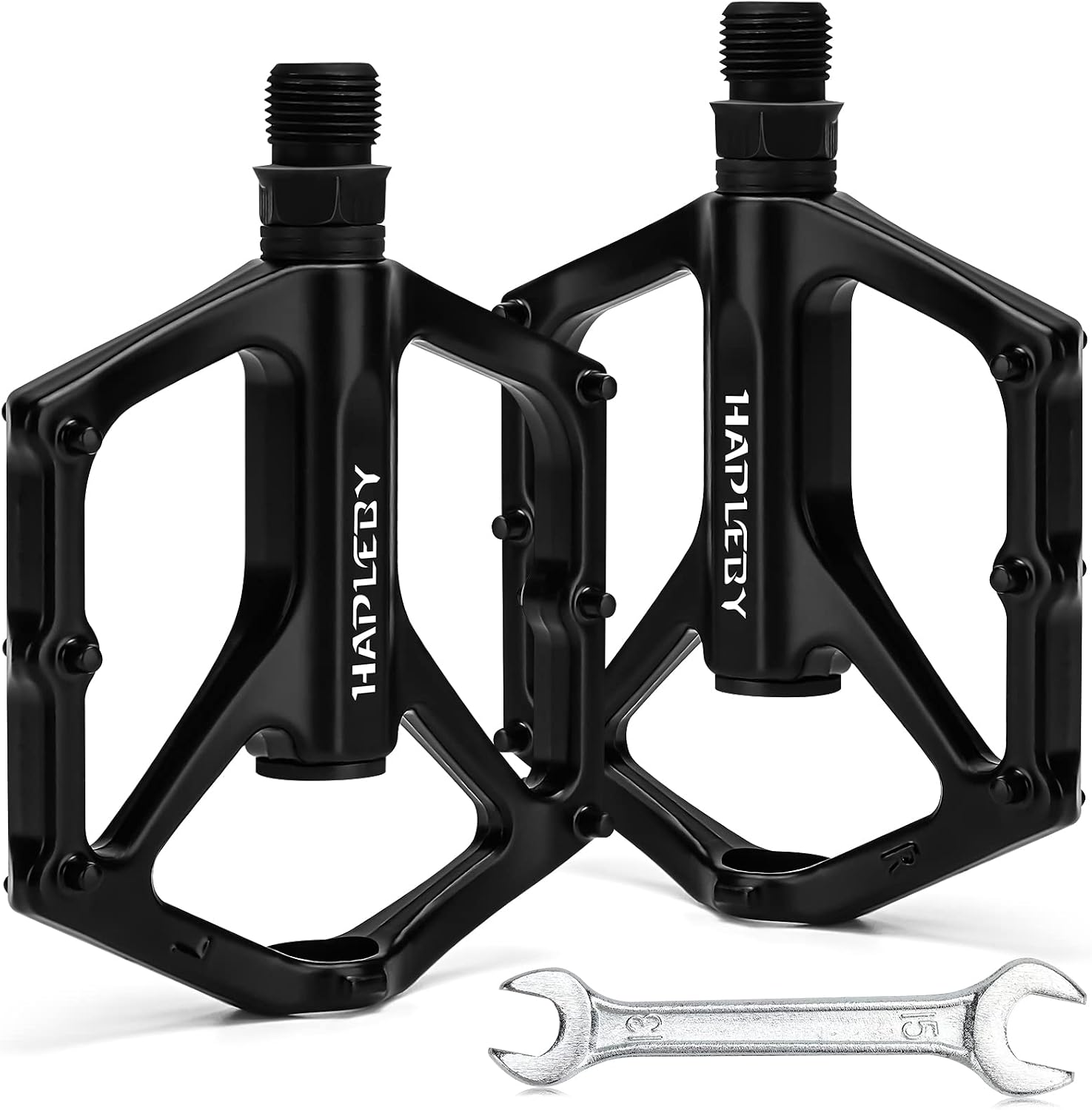Hapleby Premium Bike Pedals of 9/16 Inch, Professional Mountain and Road Bike Flat Pedal...