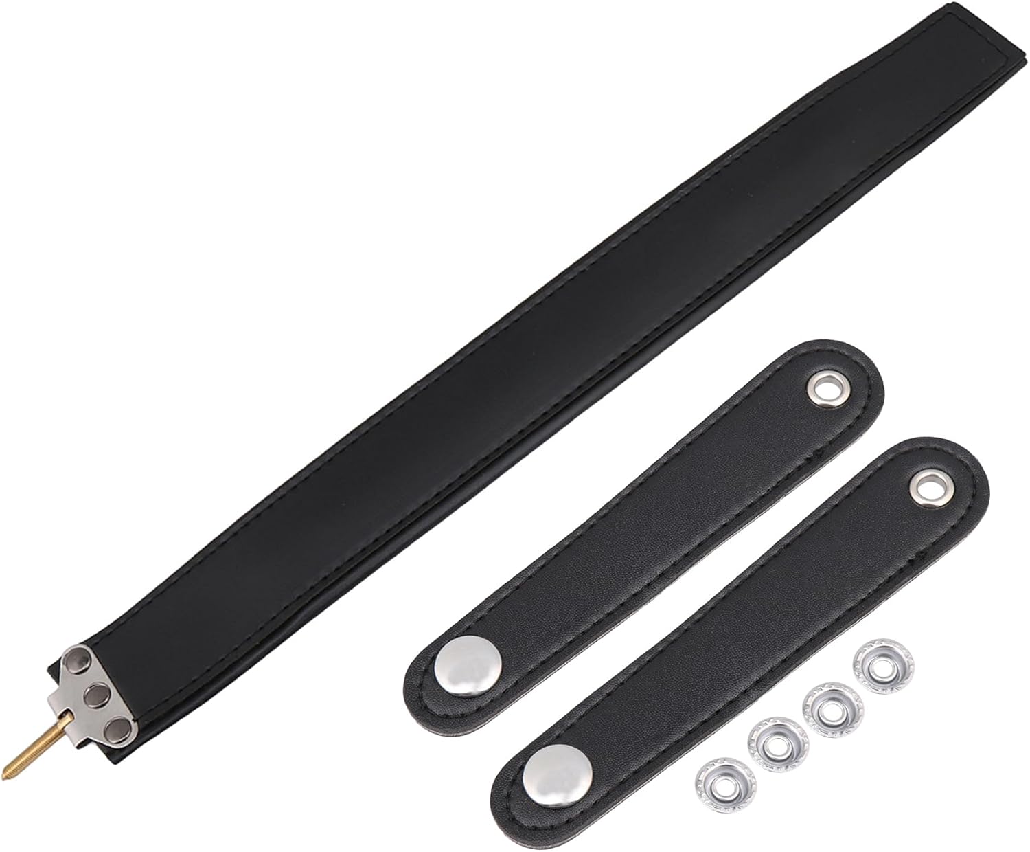Harness Shoulder Wrist Straps for 48/60 Bass Accordion Black Leather Pack of 3