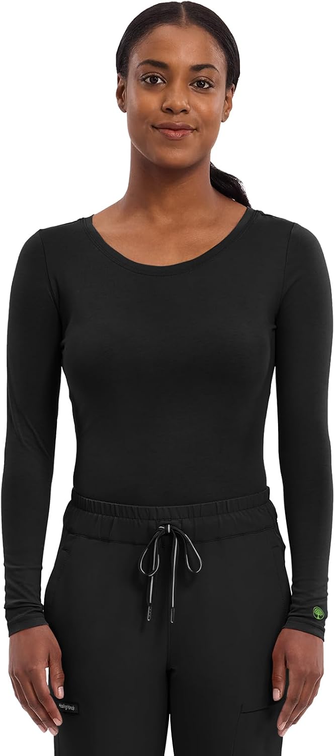 Healing Hands Women's Underscrub Soft Knit Melissa Longsleeve Scrub Tee with Breathable &...