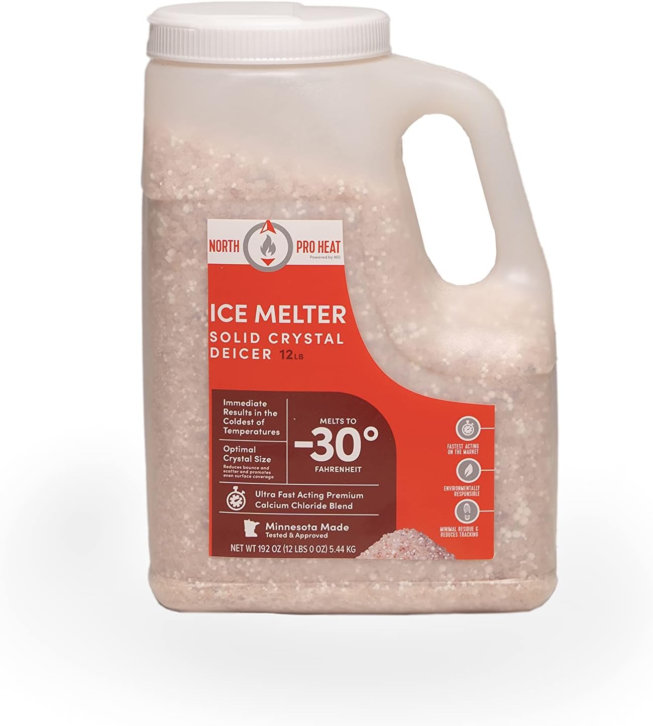 Heat Negative 30 Degree Melter Calcium Chloride Blend 25 lb Resealable Ice Melt Bag Fast... image