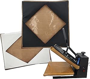 Heat Press Covers 15x15/16x20/16x24 for Top and Bottom Platens 2 Piece Set Reusable Teflon...