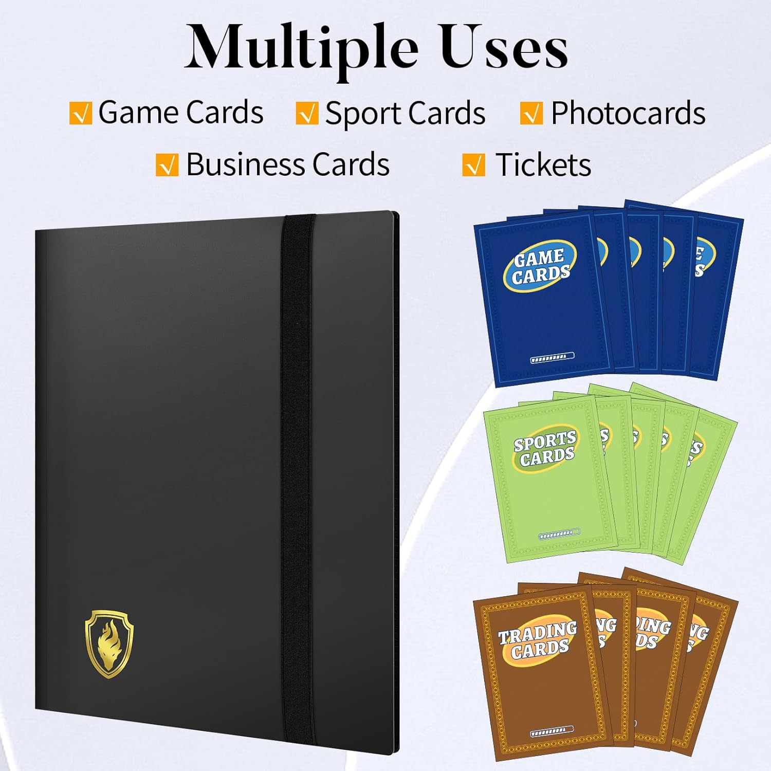 Heavy Duty Card Binder, Fabmaker 9 Pocket Trading Card Binder Holds 360 Cards, Sleek... image