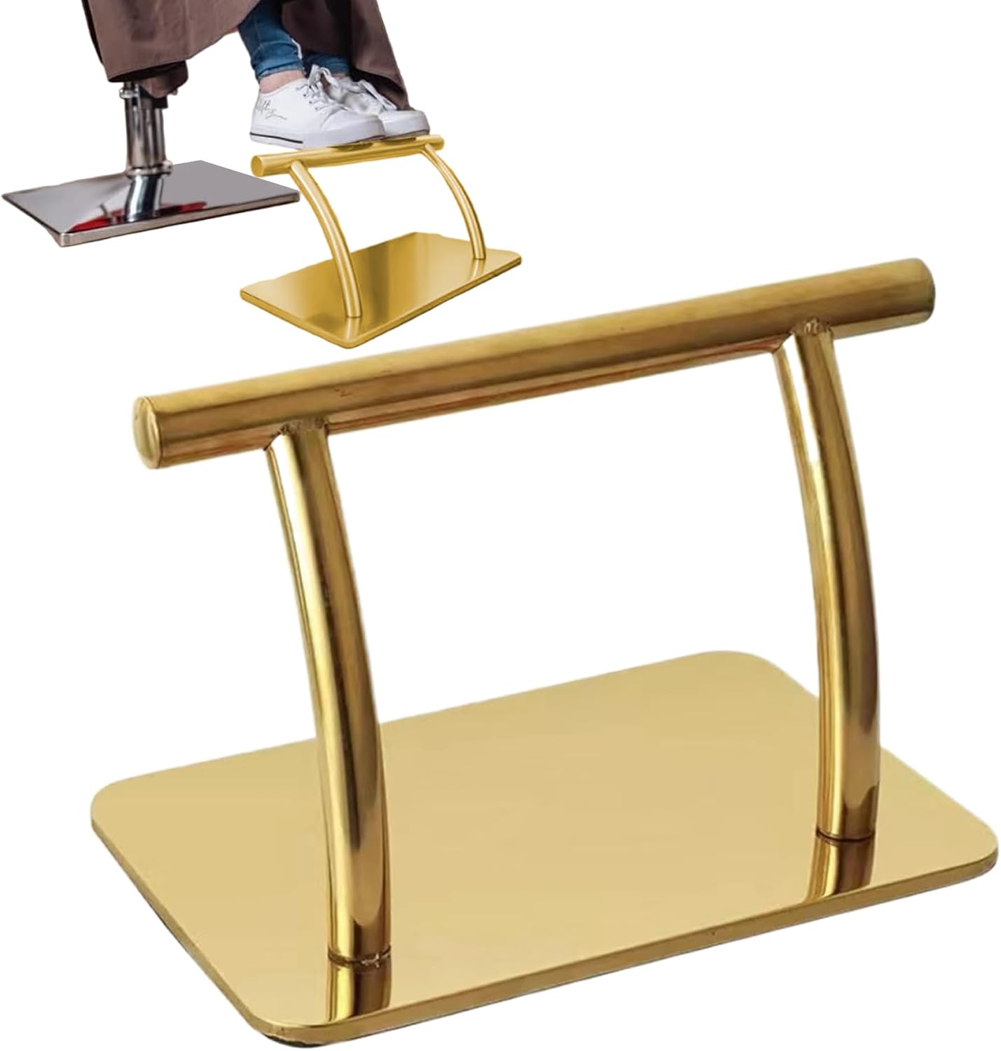 Heavy-Duty Stainless Steel Pedicure Foot Rest, Salon Foot Pedal for Barber Chair... image