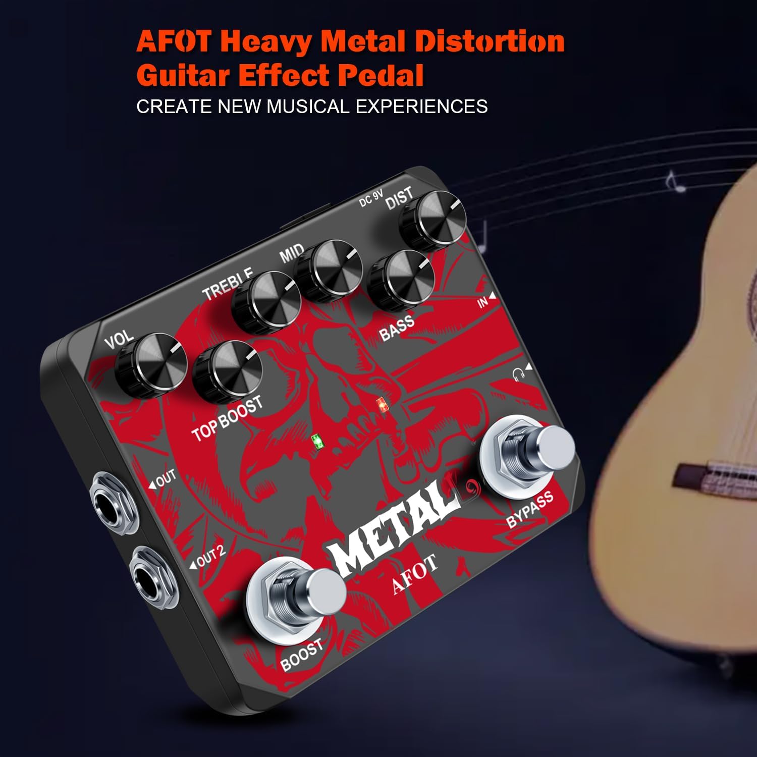 Heavy Metal Distortion Guitar Pedal, Realize the Sounds of Metal, Rock and Punk, Muff Top... image