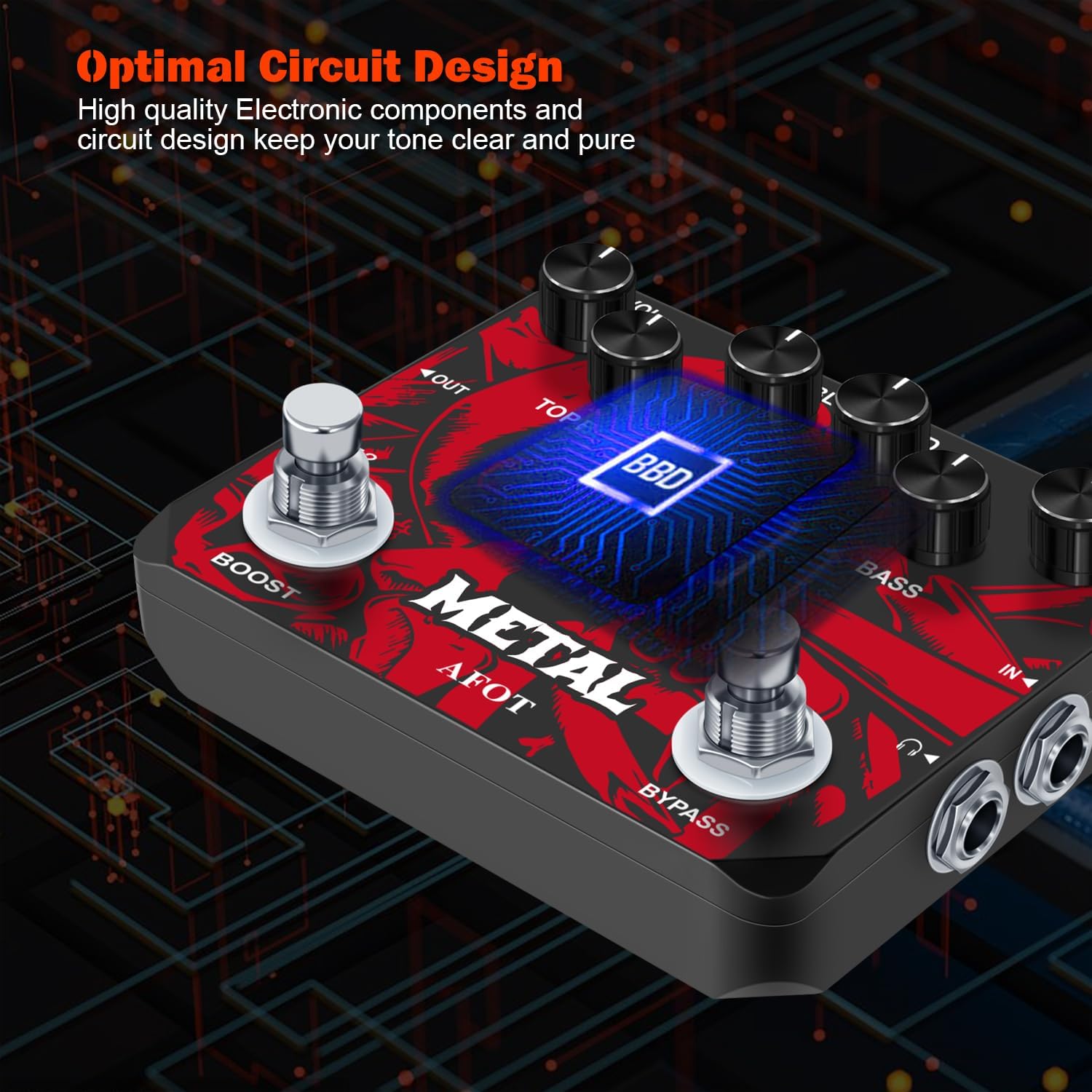 Heavy Metal Distortion Guitar Pedal, Realize the Sounds of Metal, Rock and Punk, Muff Top... image
