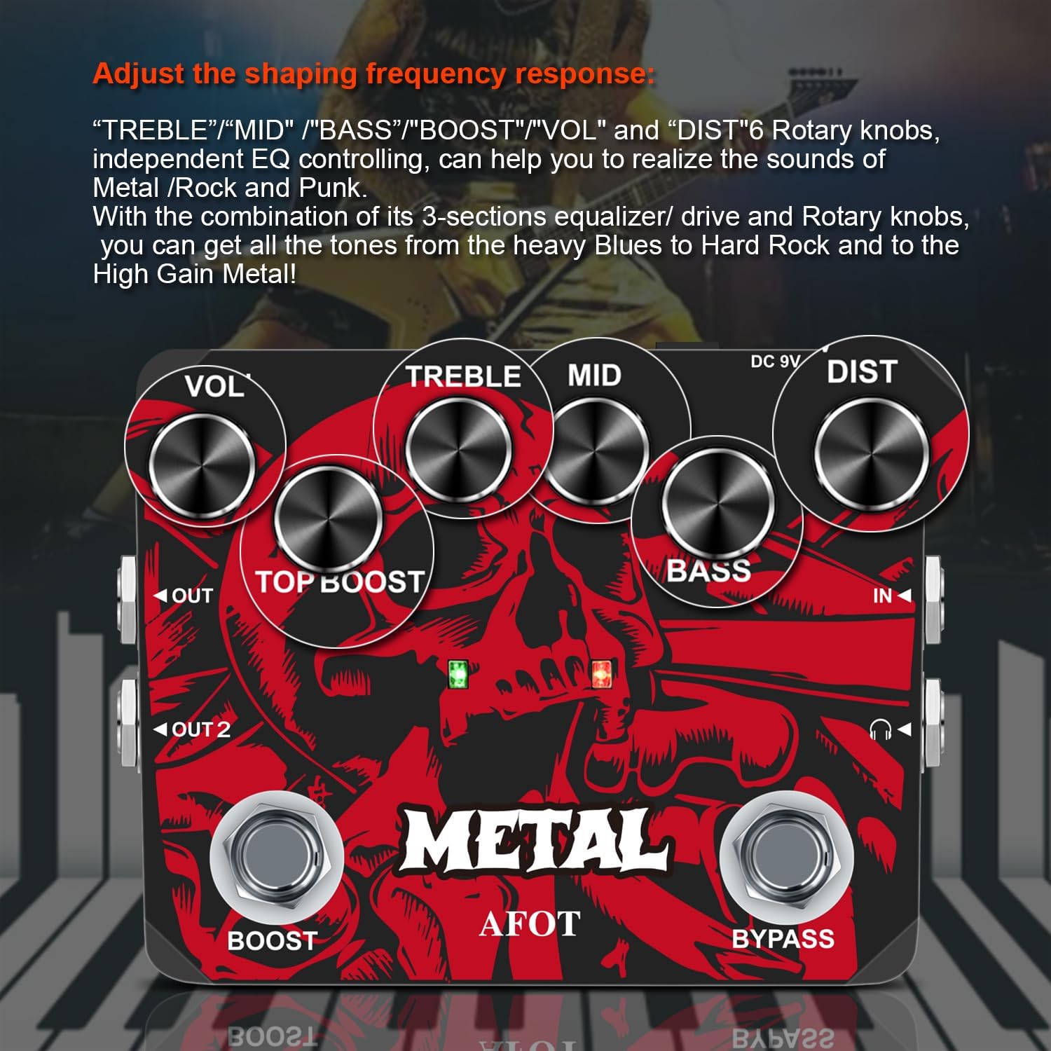 Heavy Metal Distortion Guitar Pedal, Realize the Sounds of Metal, Rock and Punk, Muff Top... image