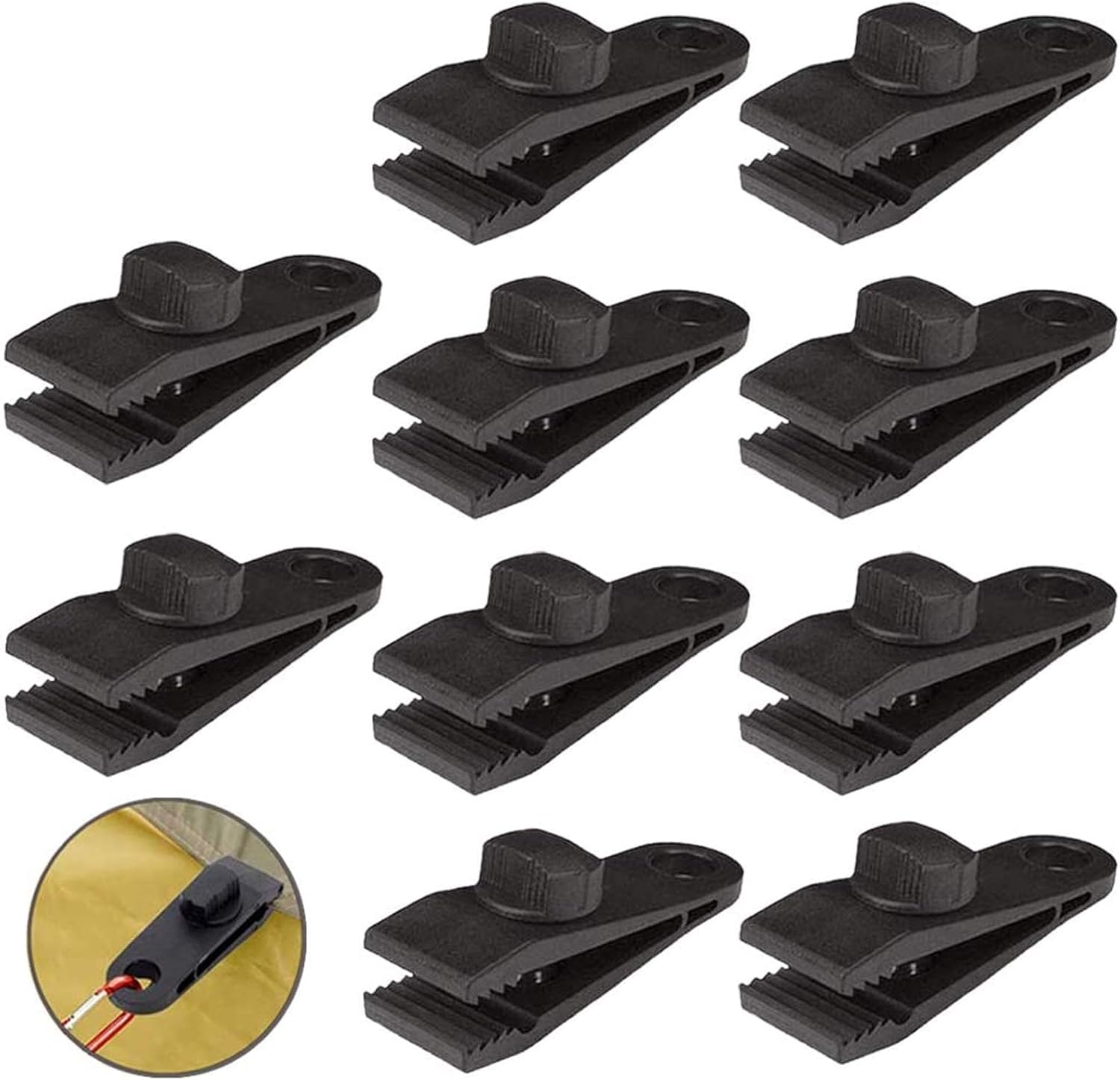 HengLiSam Tarp Clips, Heavy Duty Lock Grip, Clamps Withstand 60mph Strong Wind Fit for...