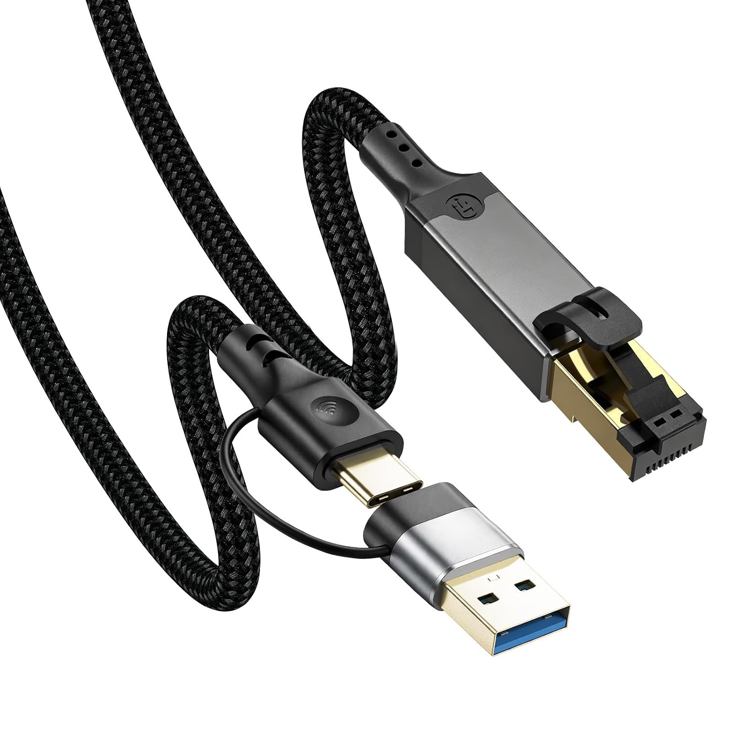 Herfair Ethernet to USB C Cable Gigabit LAN Internet Cable 1000Mbps High Speed RJ45 to USB...