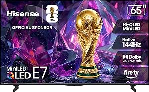 Hisense 65" E7 Cinema Series Hi-QLED Mini-LED 4K UHD Smart Fire TV (65E7SF, 2026 NEW)...