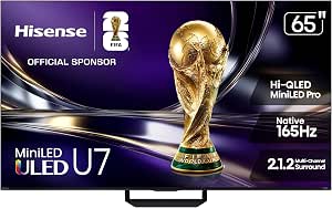 Hisense 65" U7 Mini-LED ULED 4K UHD Best Premium Gaming Smart Google TV (65U7SG, 2026 NEW)...