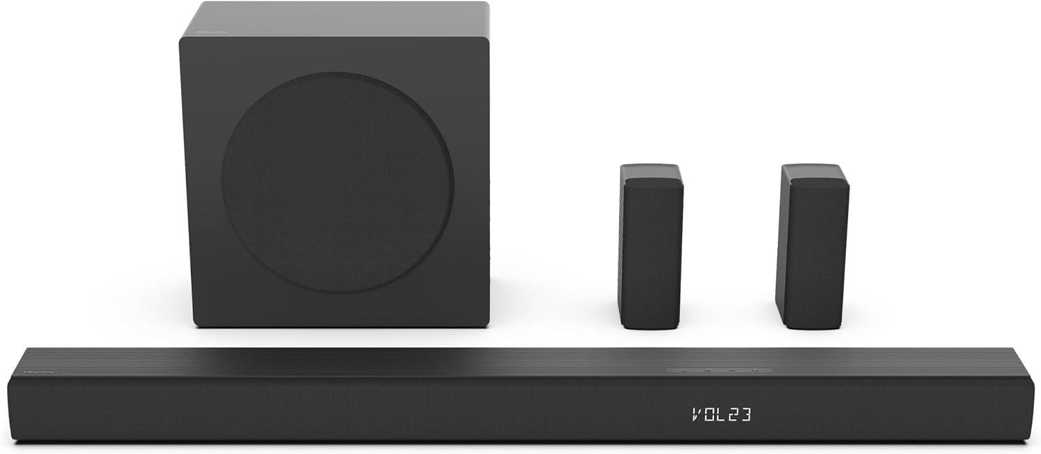 Hisense HS5100 5.1ch Soundbar with Wireless Subwoofer, Dolby Audio, DTS Virtual:X, Rear...