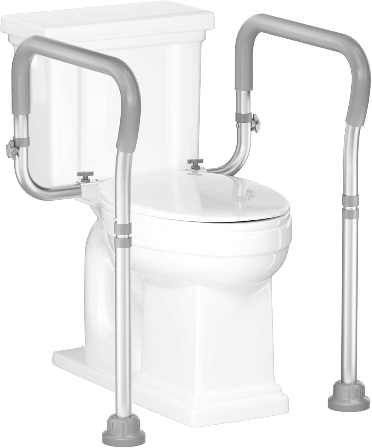 HOMLAND Toilet Safety Rails for Seniors, 350LB Aluminum Toilet Handle | Adjustable Height &...