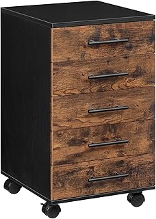 HOOBRO 5-Drawer File Cabinet, Office Filing Cabinet with Drawers, Wooden Mobile Storage...