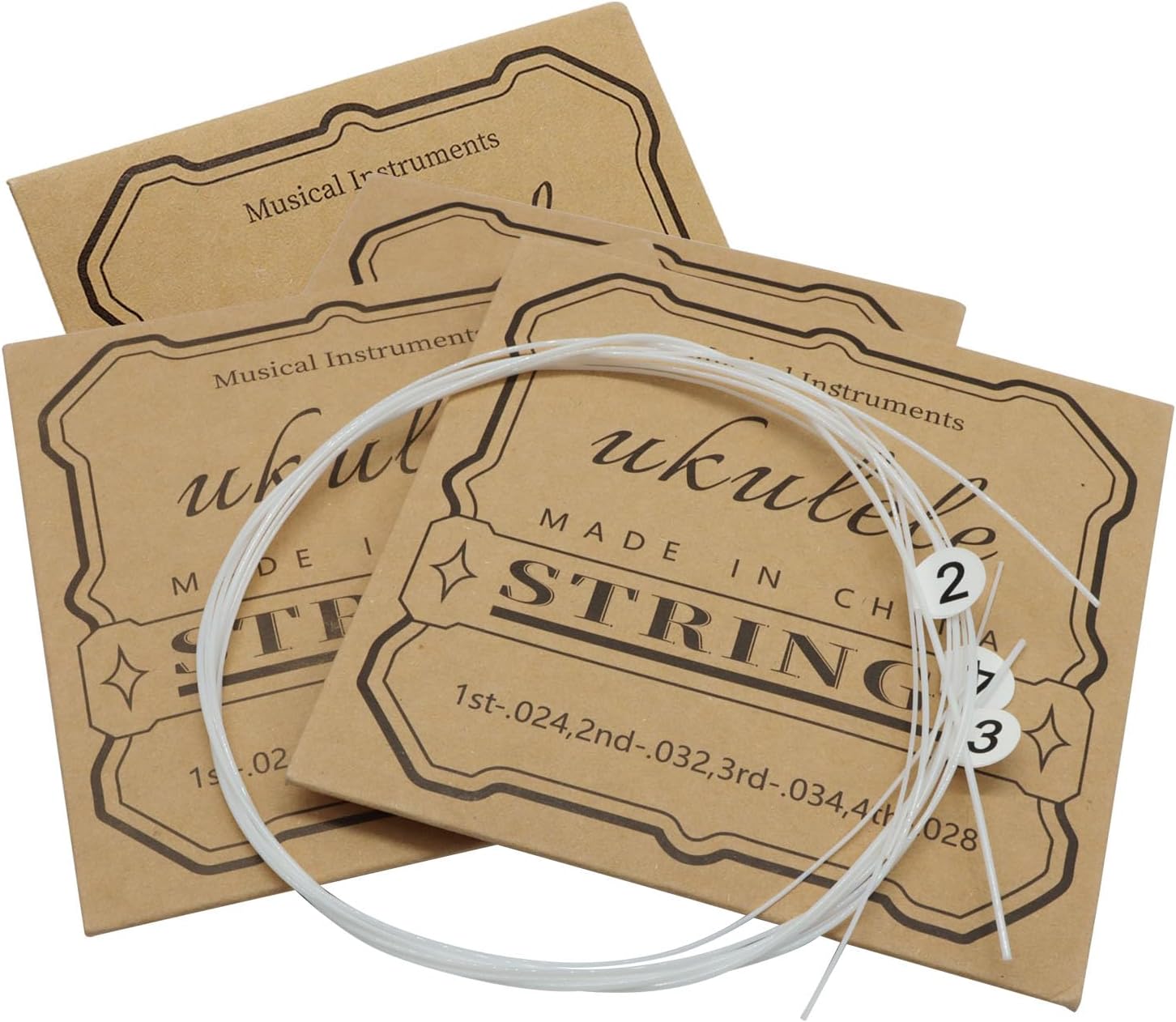 Hordion 5 Set Nylon Ukulele Strings Replacement Accessory for Soprano (21 Inch) Concert (23...
