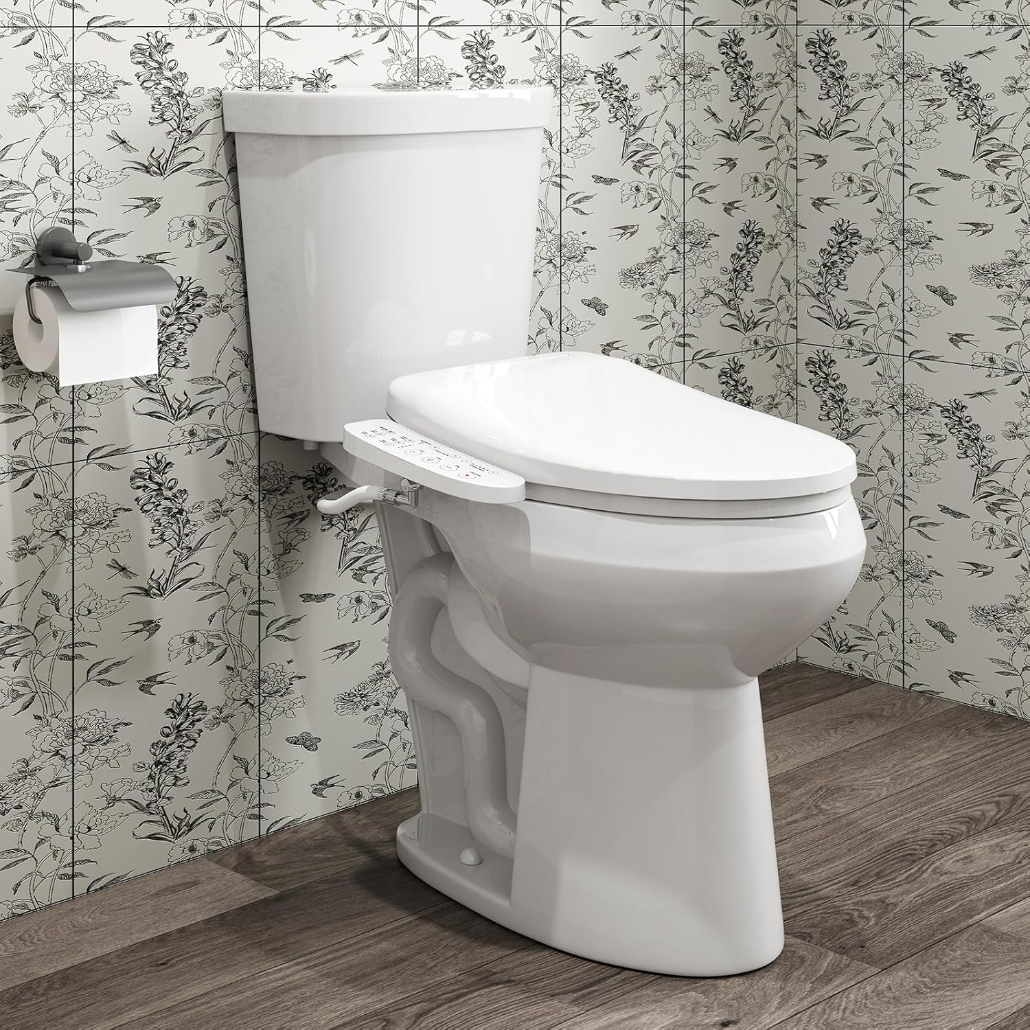 HOROW Two-Piece Elongated Tall Toilet with Smart Seat, 19 Inch ADA Height Toilet with Heated...