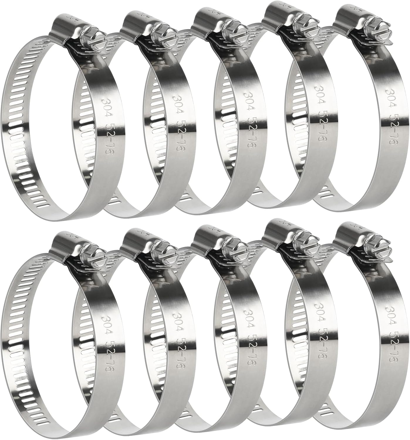 Hose Clamp 3 Inch, 10 Pack Stainless Steel Hose Clamps for 2 1/2 Inch to 3 1/2 Inch Hose...