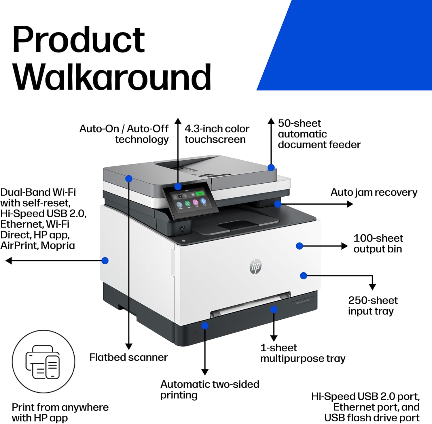 HP Color LaserJet Pro MFP 3301sdw Wireless All-in-One Color Laser Printer, Office Printer... image