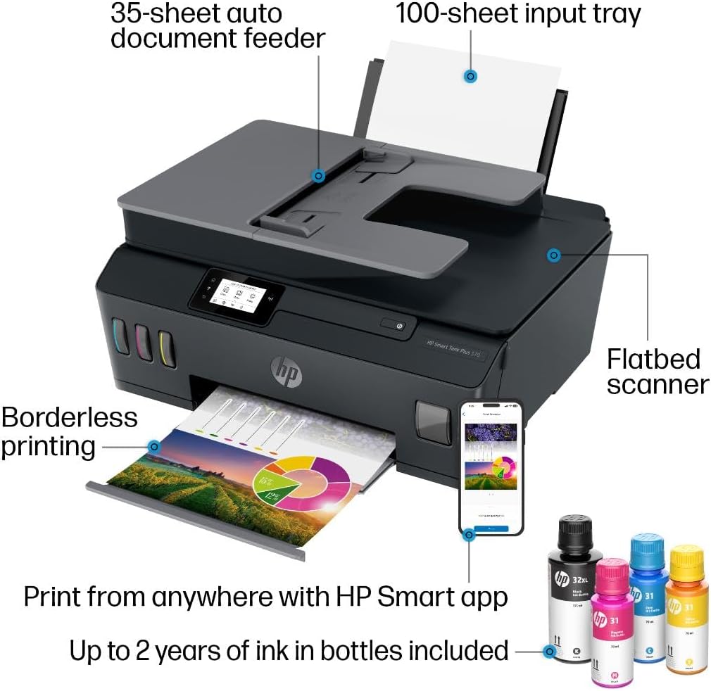 HP Smart Tank Plus 570 Wireless All-in-One Ink Tank Printer with up to 2 Years of Ink... image