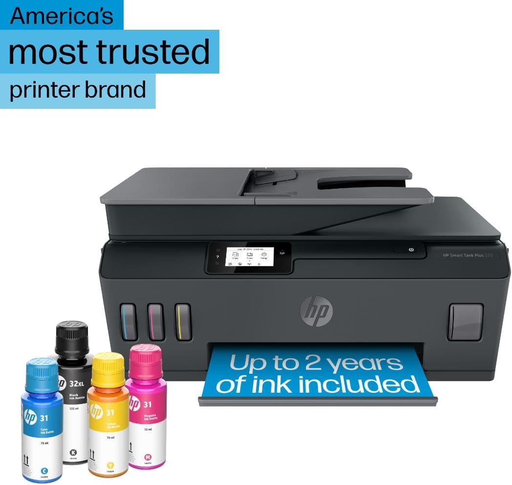 HP Smart Tank Plus 570 Wireless All-in-One Ink Tank Printer with up to 2 Years of Ink... image
