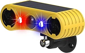 HULPPRE Solar Outdoor Motion Sensor Alarm-13 Sounds Including Dog Barking&Gunshot,2 * 130db...
