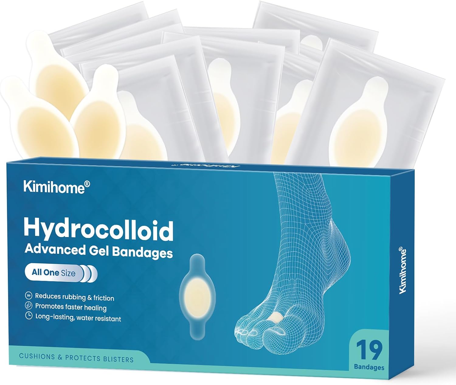 Hydrocolloid Blister Bandages Pads for Feet - Kimihome 19ct Adhesive Blisters Bandages...