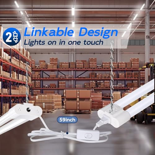 hykolity 2 Pack 4FT Linkable LED Shop Light for Garage, 4400lm, 4FT 42W Utility Light... image