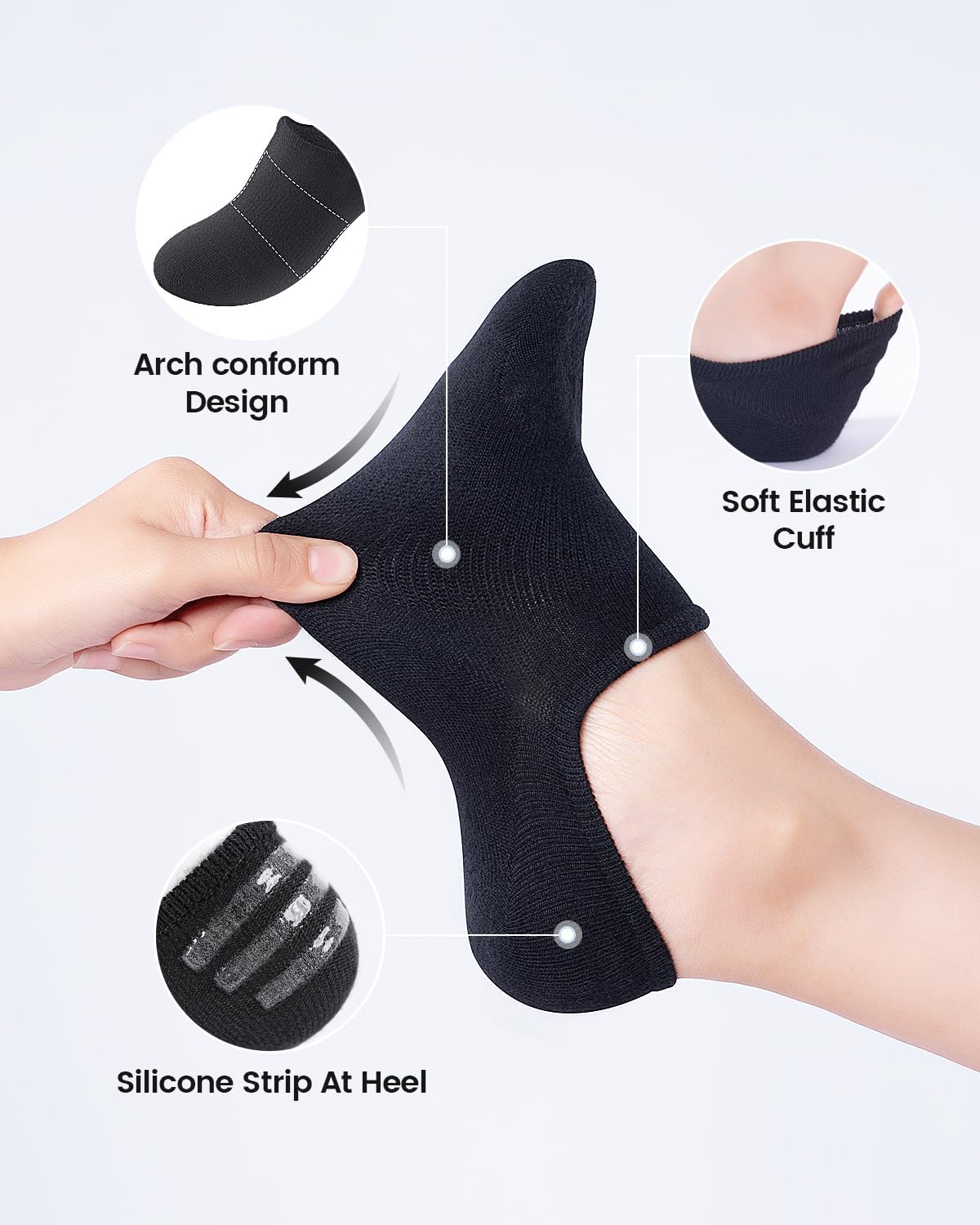 IDEGG No Show Socks Women & Men Low Cut Ankle Short Anti-slid Athletic Running Casual... image