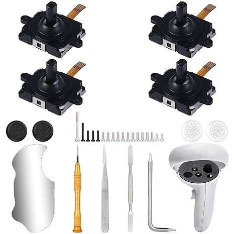 Ikpek 4 Pack Joystick Replacement Kit for Oculus Quest 2 Controller, 31 in One Repair Kit...