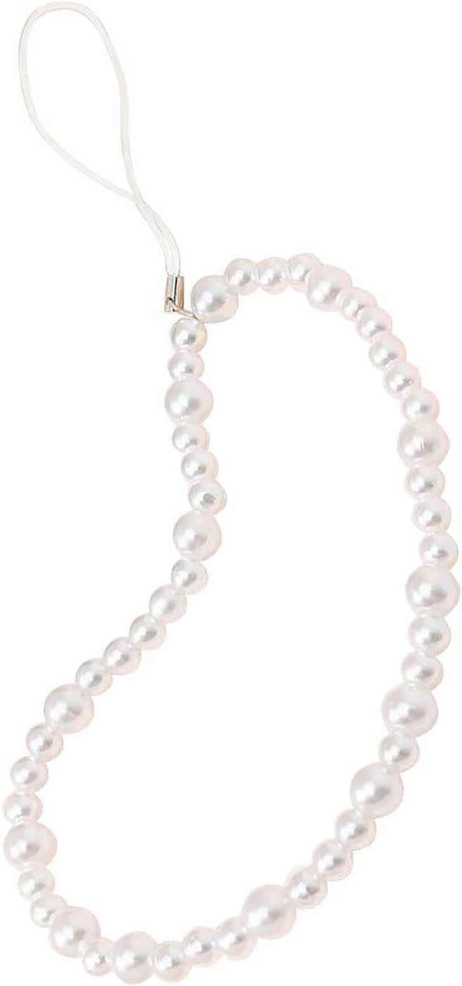 Beaded Phone Charm Lanyard Strap Girly Style Fixed Beads Pearl Lanyards