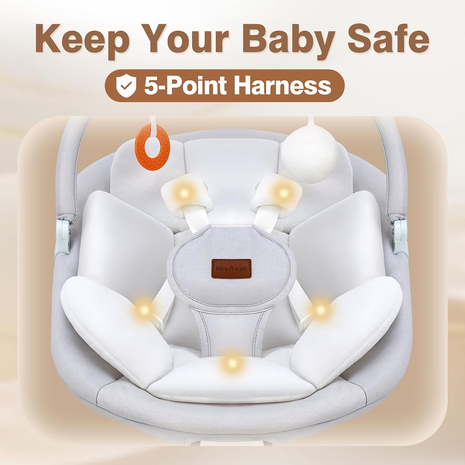 Baby Swings, Infant Swing with Remote Control, 5 Speed Adjustable, Machine Washable Seat... image