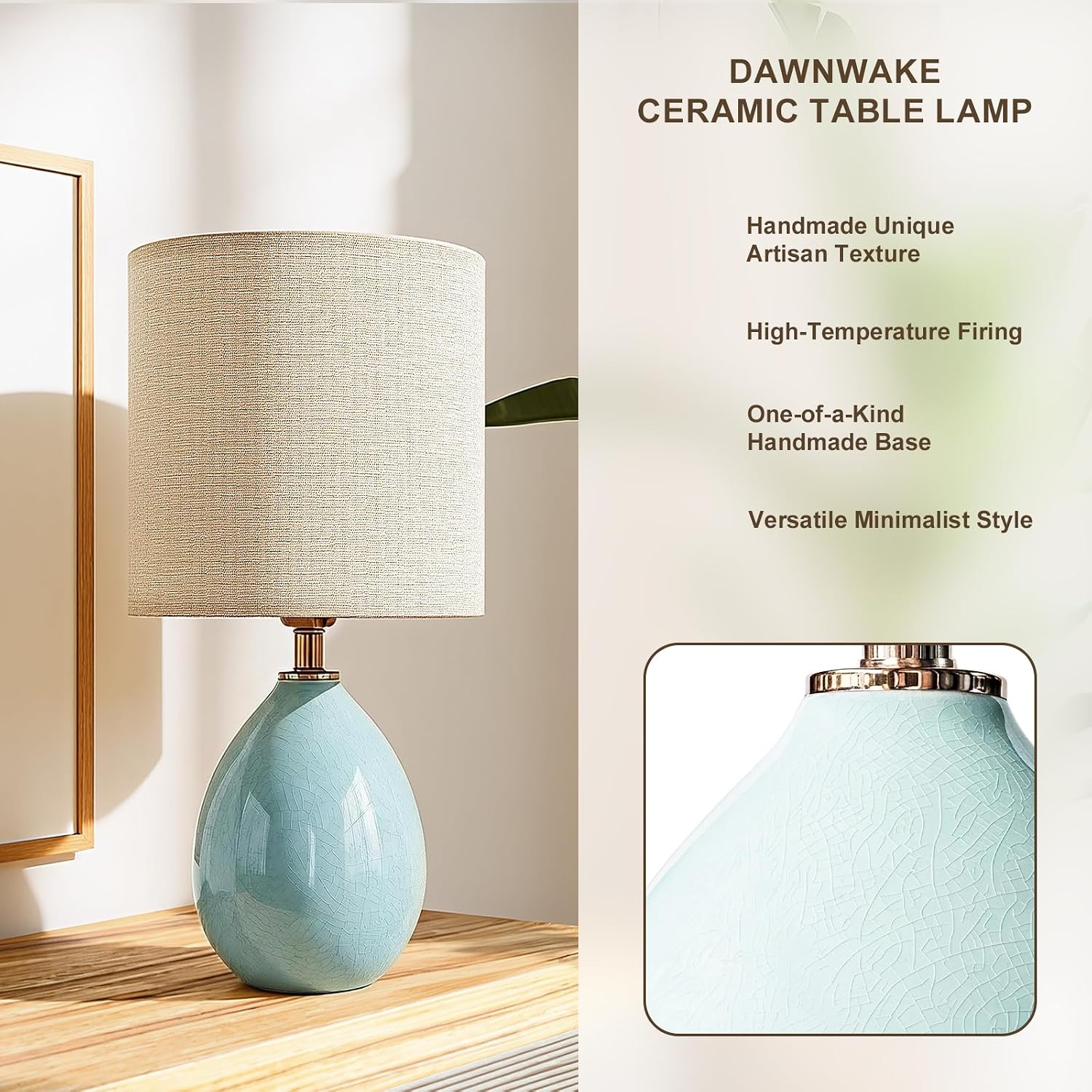 Dawnwake 18.5" Table Lamp Set of 2 for Living Room Bedroom, Bedside Lamps for Night Stands...
