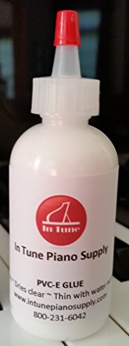 in Tune Piano Supply PVC-E Glue 2 oz Bottle for Piano Keytop Installation