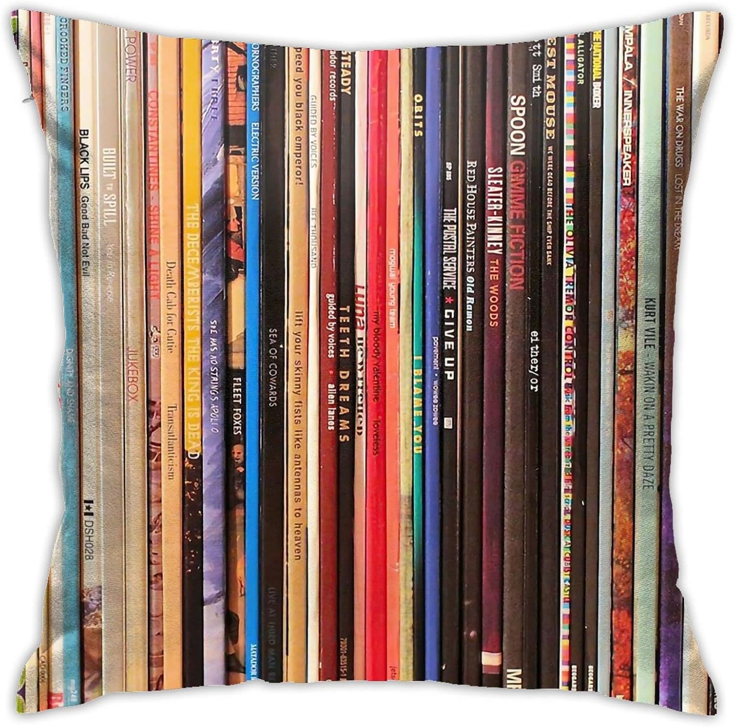 Indie Rock Vinyl Records Square Pillow Case Throw Pillow Covers Decorative Pillowcase...