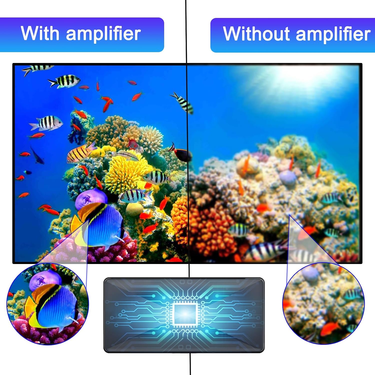 Indoor TV Antenna Amplifier, Digital Antenna Signal Booster, 25dB High Gain Powerful... image
