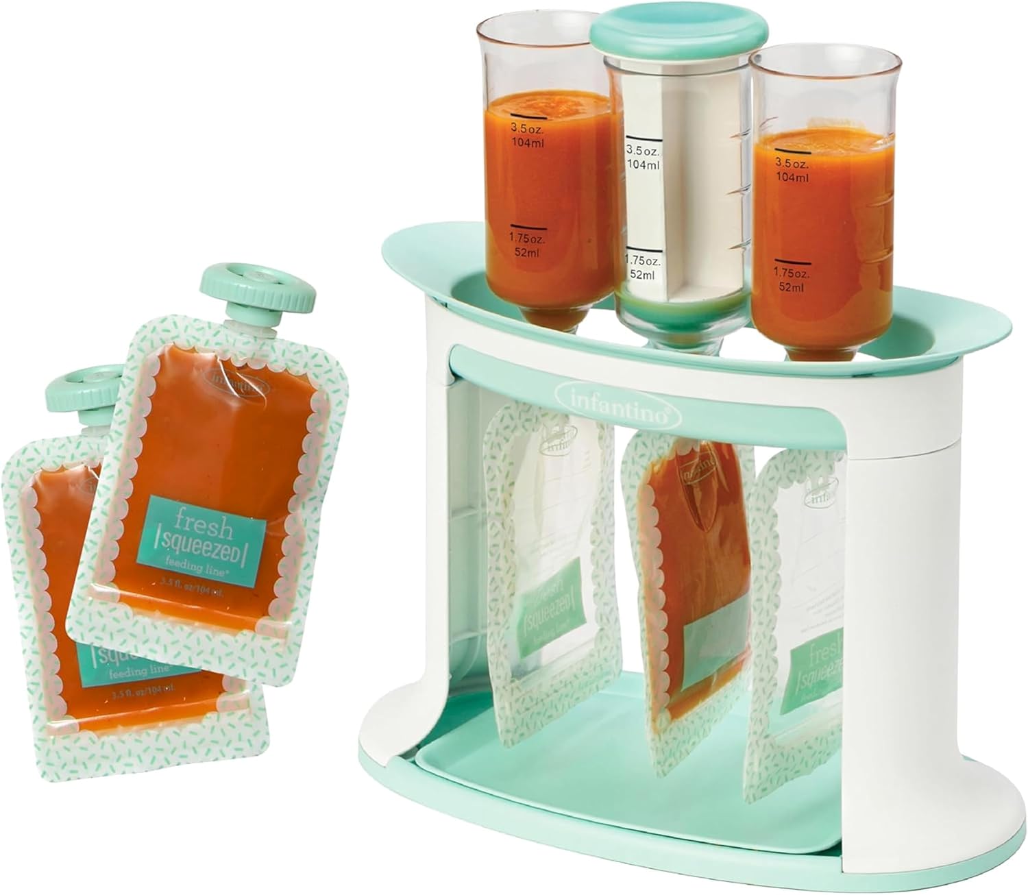 Infantino Squeeze Station for Homemade Baby Food, Pouch Filling Station for Puree Food for...