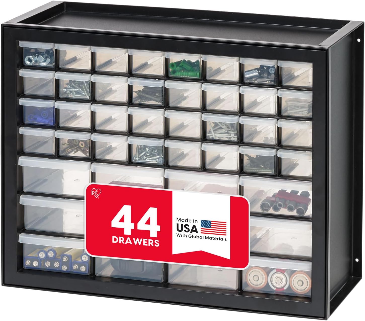 IRIS USA 44-Drawer Small Parts Organizer, Made in USA, Storage Drawers for Screws, Nuts...