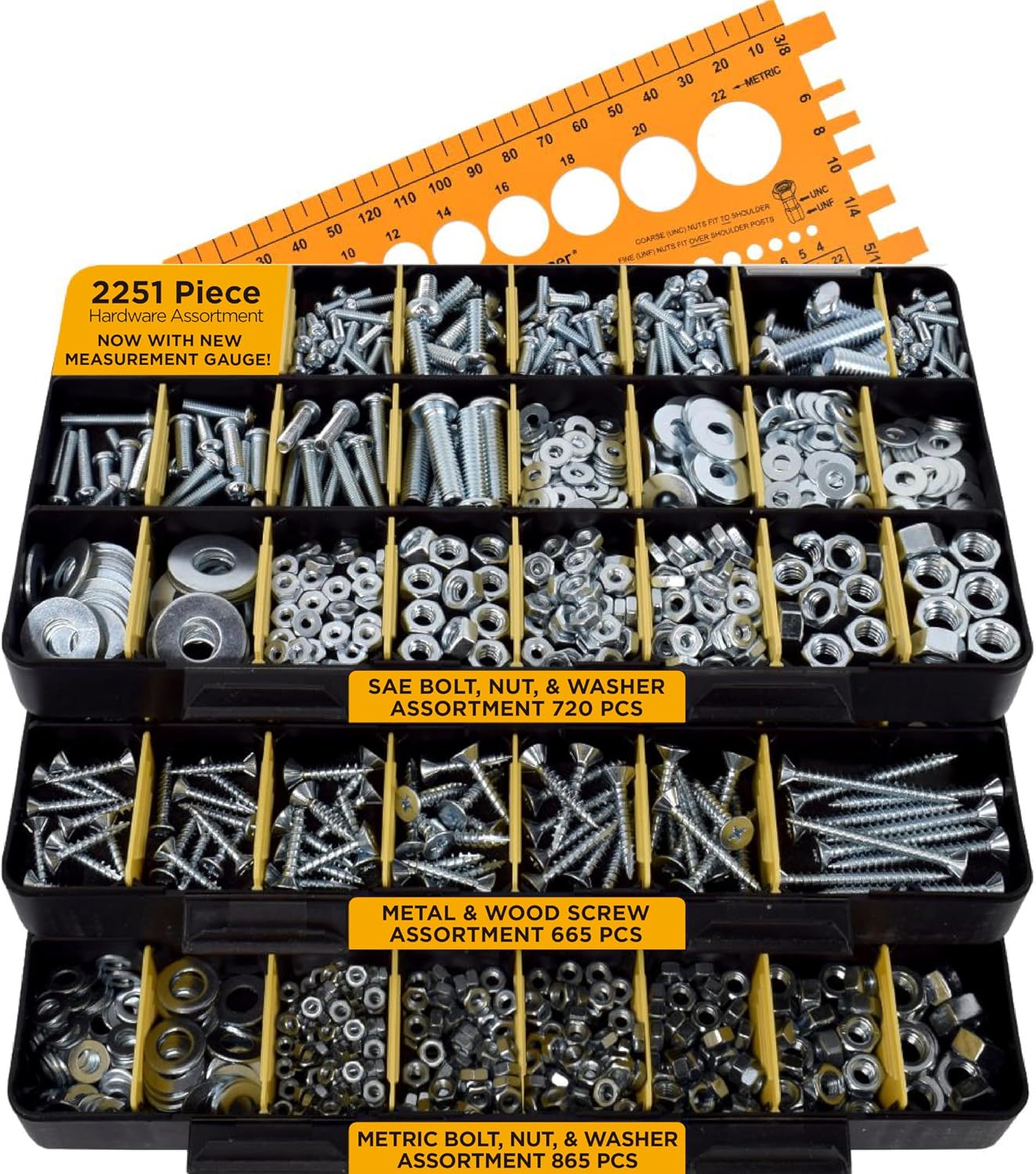 Jackson Palmer 2251 Piece Hardware Assortment Kit with Screws, Nuts, Bolts & Washers (3...